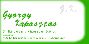 gyorgy kaposztas business card