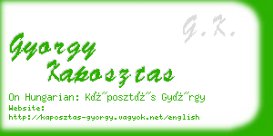 gyorgy kaposztas business card